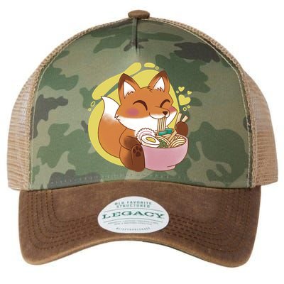 Kawaii Fox Eating Ramen Legacy Tie Dye Trucker Hat