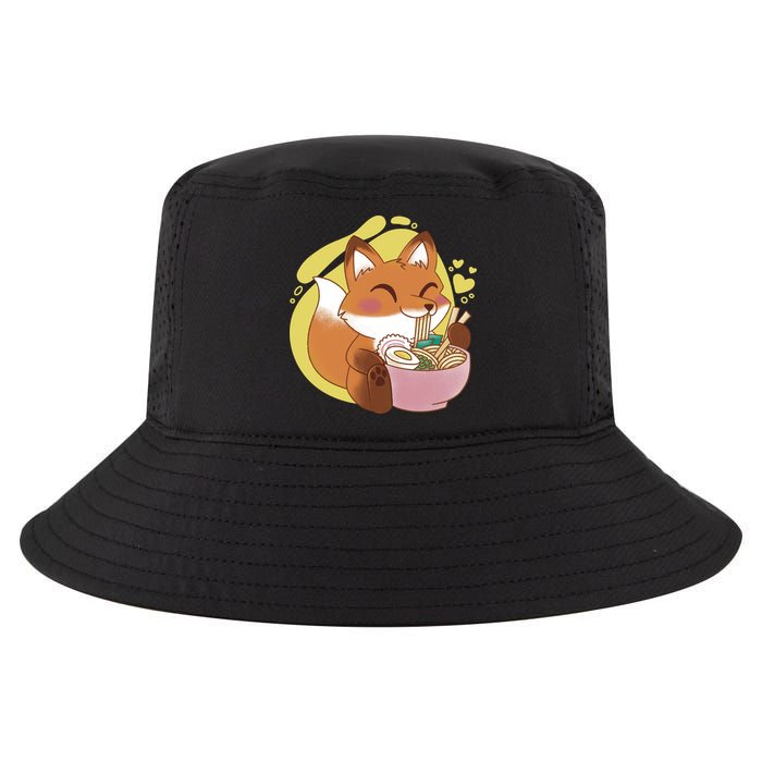 Kawaii Fox Eating Ramen Cool Comfort Performance Bucket Hat