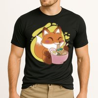 Kawaii Fox Eating Ramen Cooling Performance Crew T-Shirt
