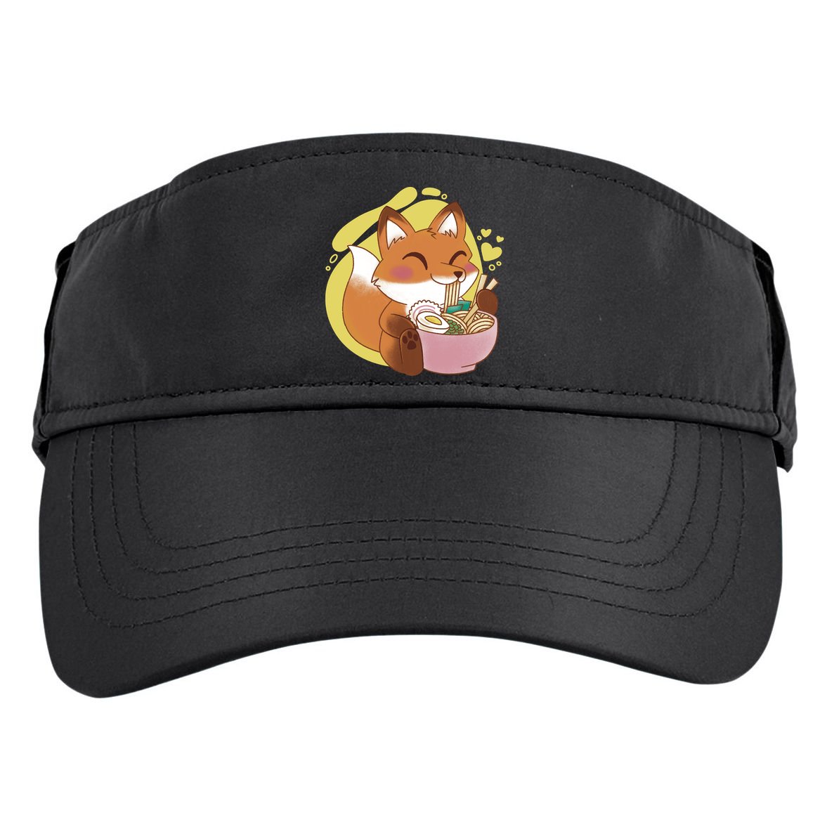 Kawaii Fox Eating Ramen Adult Drive Performance Visor