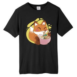 Kawaii Fox Eating Ramen Tall Fusion ChromaSoft Performance T-Shirt