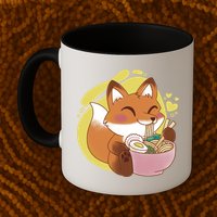 Kawaii Fox Eating Ramen Mug