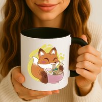 Kawaii Fox Eating Ramen Mug