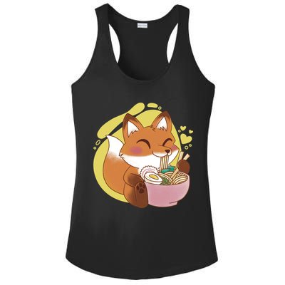 Kawaii Fox Eating Ramen Ladies PosiCharge Competitor Racerback Tank