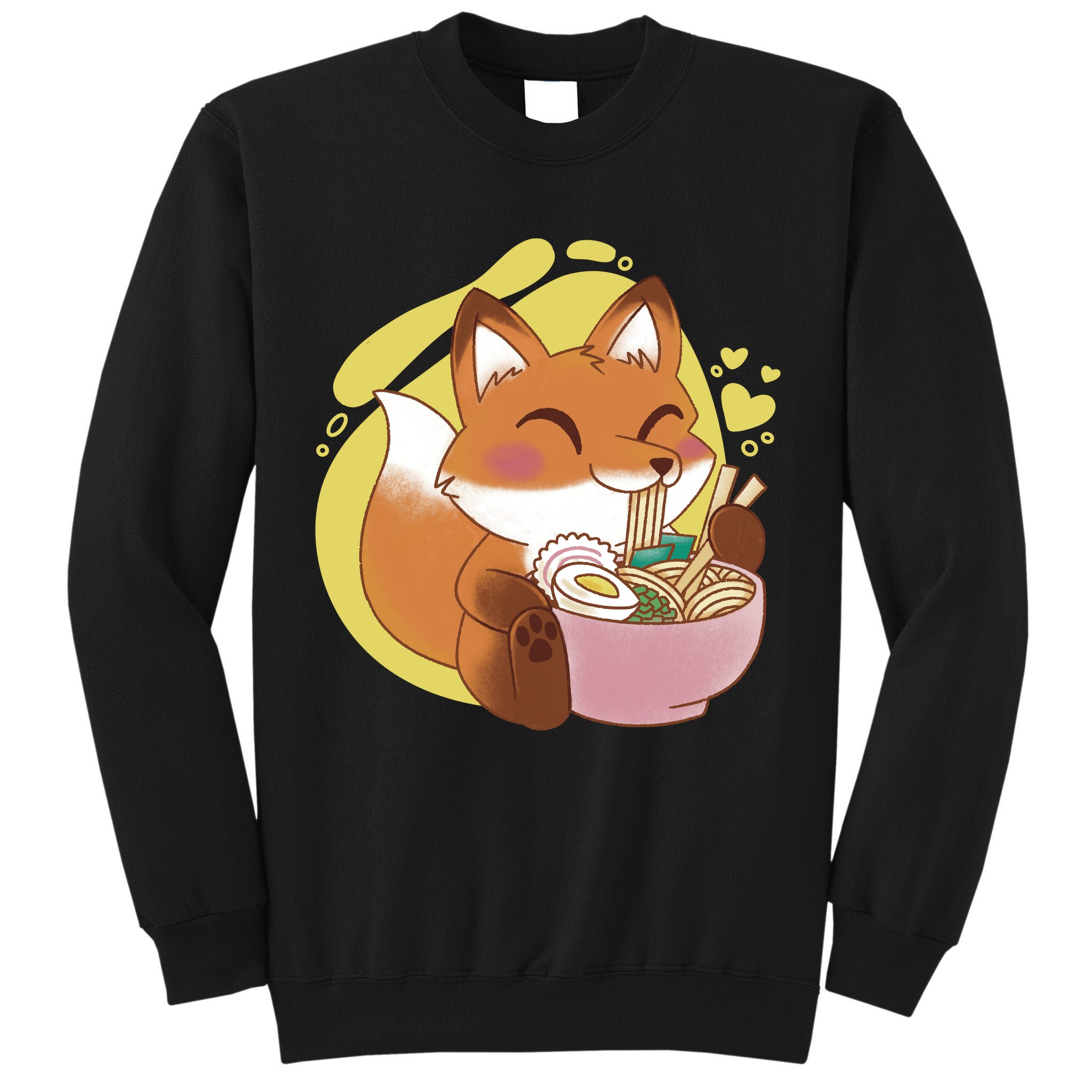 Kawaii Fox Eating Ramen Tall Sweatshirt