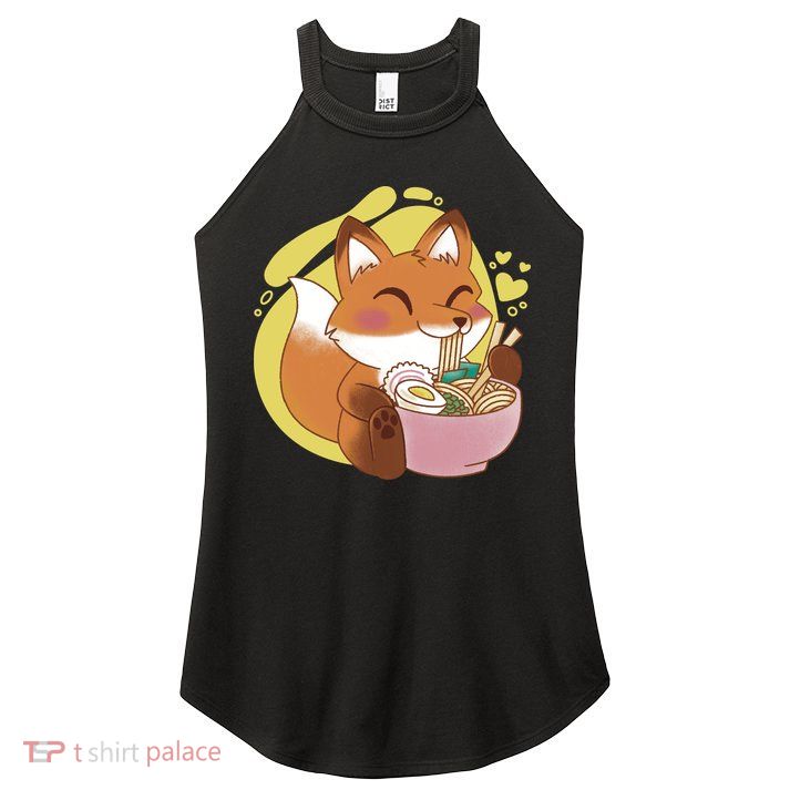 Kawaii Fox Eating Ramen Women's Perfect Tri Rocker Tank