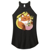 Kawaii Fox Eating Ramen Women's Perfect Tri Rocker Tank