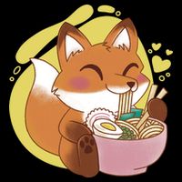 Kawaii Fox Eating Ramen Women's Perfect Tri Rocker Tank