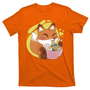 Kawaii Fox Eating Ramen T-Shirt