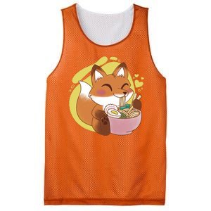 Kawaii Fox Eating Ramen Mesh Reversible Basketball Jersey Tank