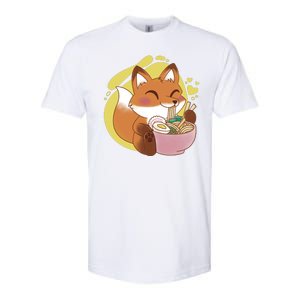 Kawaii Fox Eating Ramen Softstyle CVC T-Shirt