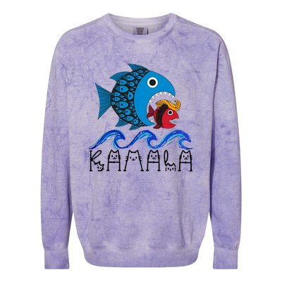 Kamala Fish Eat Fish Colorblast Crewneck Sweatshirt