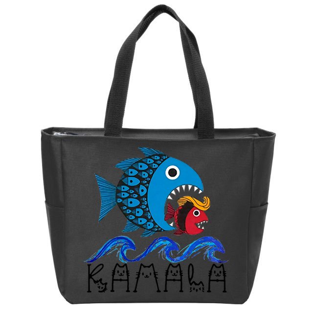 Kamala Fish Eat Fish Zip Tote Bag