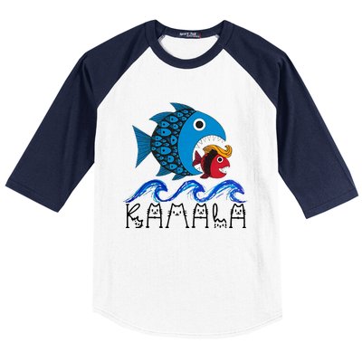 Kamala Fish Eat Fish Baseball Sleeve Shirt