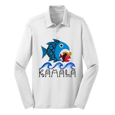 Kamala Fish Eat Fish Silk Touch Performance Long Sleeve Polo