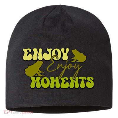 Kawaii Frog Enjoy Every Moments Gift Sustainable Beanie