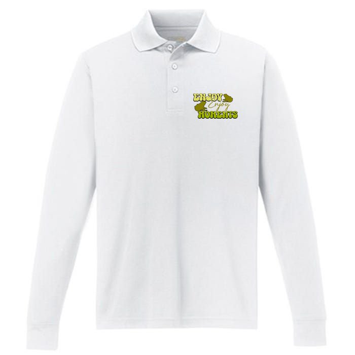 Kawaii Frog Enjoy Every Moments Gift Performance Long Sleeve Polo