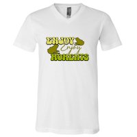 Kawaii Frog Enjoy Every Moments Gift V-Neck T-Shirt