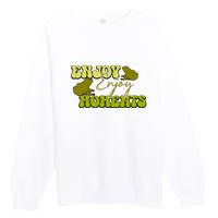 Kawaii Frog Enjoy Every Moments Gift Premium Crewneck Sweatshirt