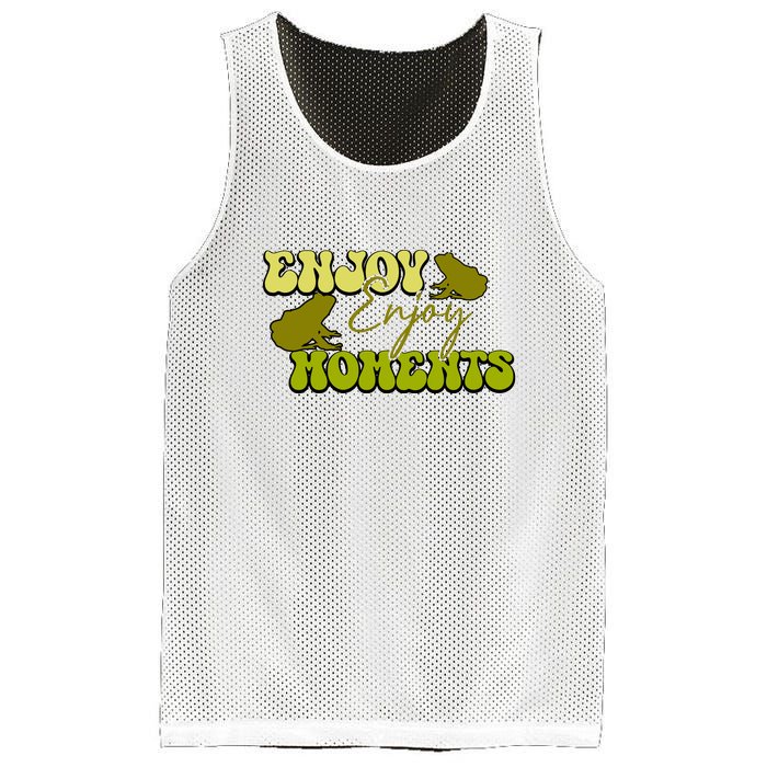 Kawaii Frog Enjoy Every Moments Gift Mesh Reversible Basketball Jersey Tank