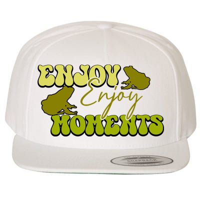 Kawaii Frog Enjoy Every Moments Gift Wool Snapback Cap
