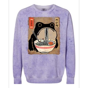 Kawaii Frog Eating Ramen Japanese Food Anime Teen Colorblast Crewneck Sweatshirt