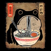 Kawaii Frog Eating Ramen Japanese Food Anime Teen Long Sleeve Shirt