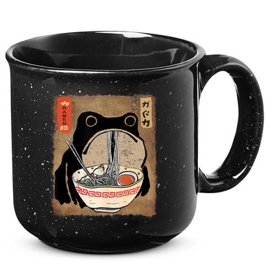 Kawaii Frog Eating Ramen Japanese Food Anime Teen 15oz Campfire Ceramic Mug