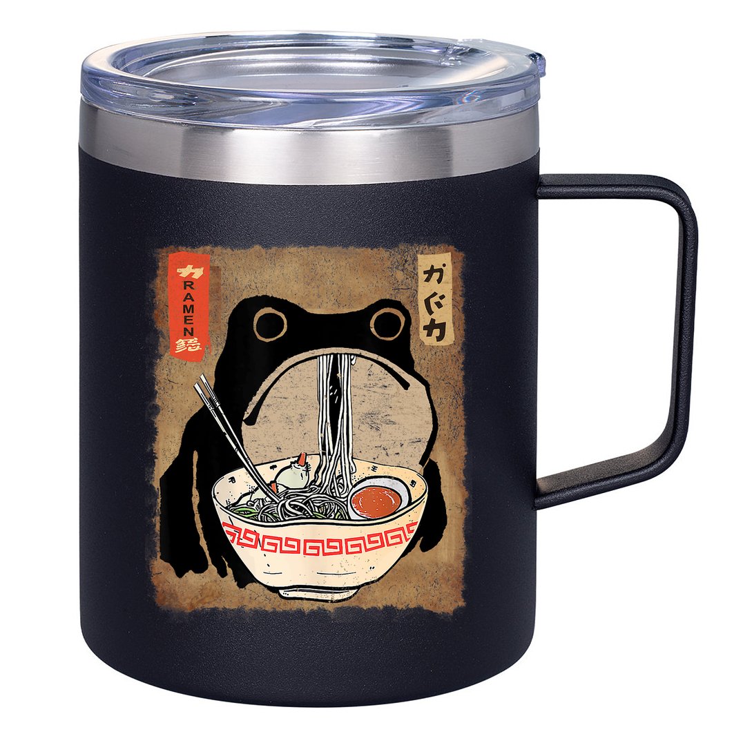Kawaii Frog Eating Ramen Japanese Food Anime Teen 12oz Stainless Steel Coffee Mug
