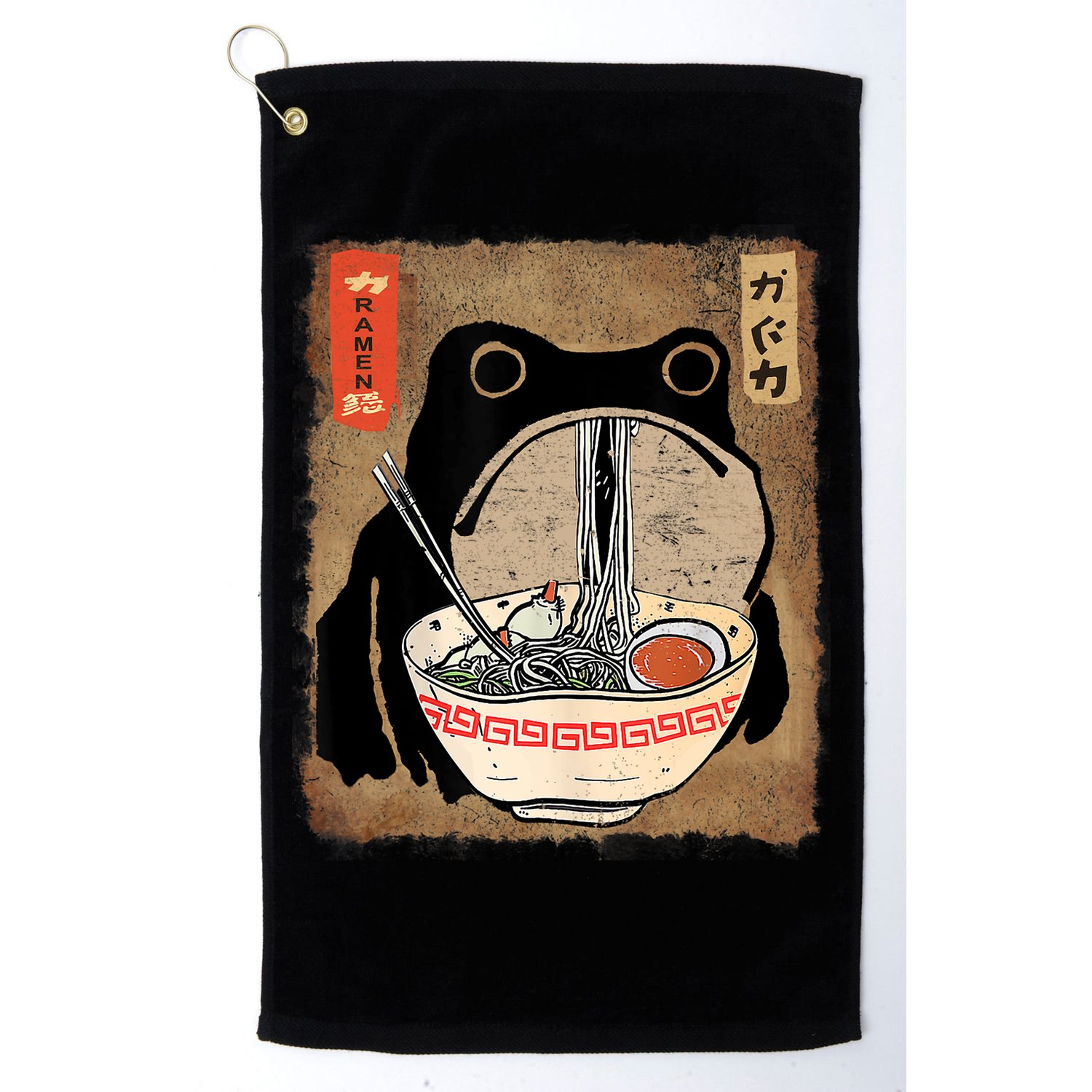 Kawaii Frog Eating Ramen Japanese Food Anime Teen Golf Towel
