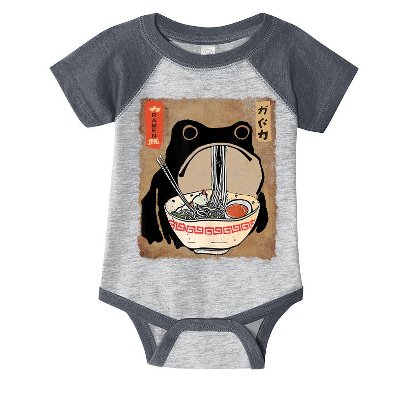 Kawaii Frog Eating Ramen Japanese Food Anime Teen Infant Baby Jersey Bodysuit
