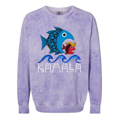 Kamala Fish Eat Fish Colorblast Crewneck Sweatshirt