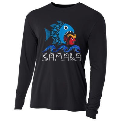 Kamala Fish Eat Fish Funny Trump Fish Hair Costume Ideas Cooling Performance Long Sleeve Crew