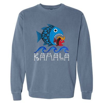 Kamala Fish Eat Fish Funny Trump Fish Hair Costume Ideas Garment-Dyed Sweatshirt