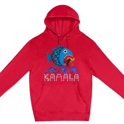 Kamala Fish Eat Fish Funny Trump Fish Hair Costume Ideas Premium Pullover Hoodie