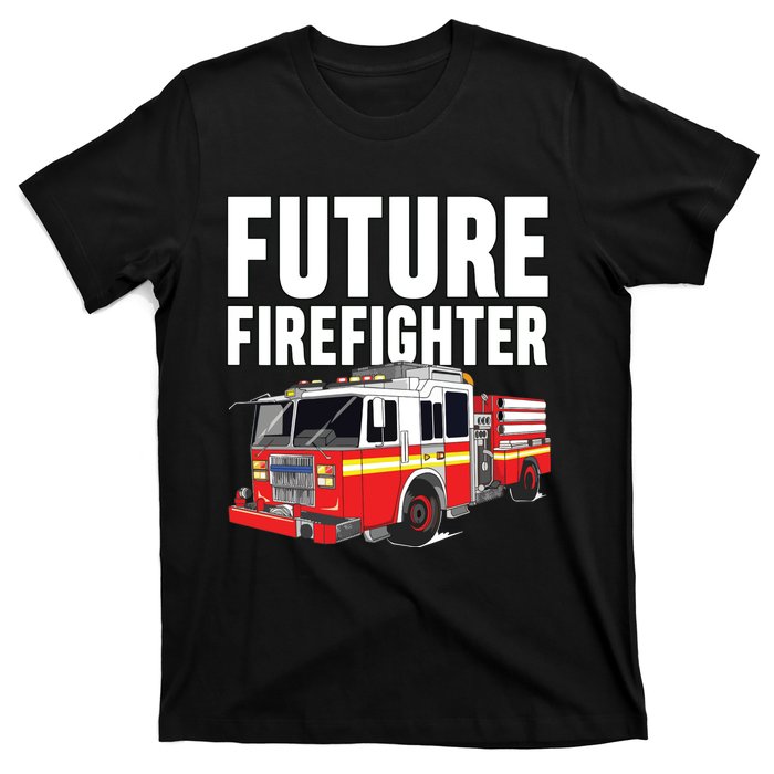 Kids Future Firefighter Fire Truck Theme Birthday Boy T-Shirt