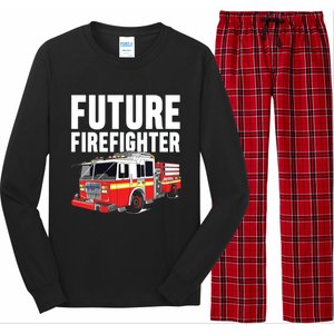 Kids Future Firefighter Fire Truck Theme Birthday Boy Long Sleeve Pajama Set