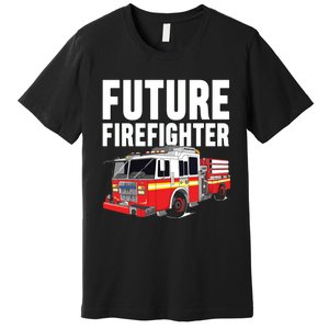 Kids Future Firefighter Fire Truck Theme Birthday Boy Premium T-Shirt