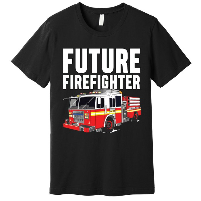 Kids Future Firefighter Fire Truck Theme Birthday Boy Premium T-Shirt