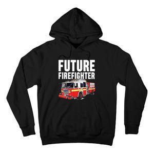 Kids Future Firefighter Fire Truck Theme Birthday Boy Tall Hoodie