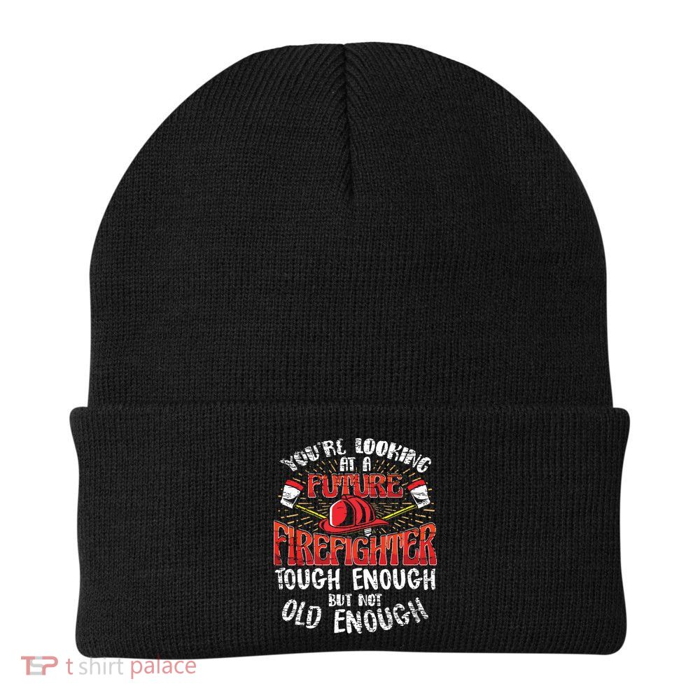 Kids Future Firefighter Kids Boy Men Funny Beanie