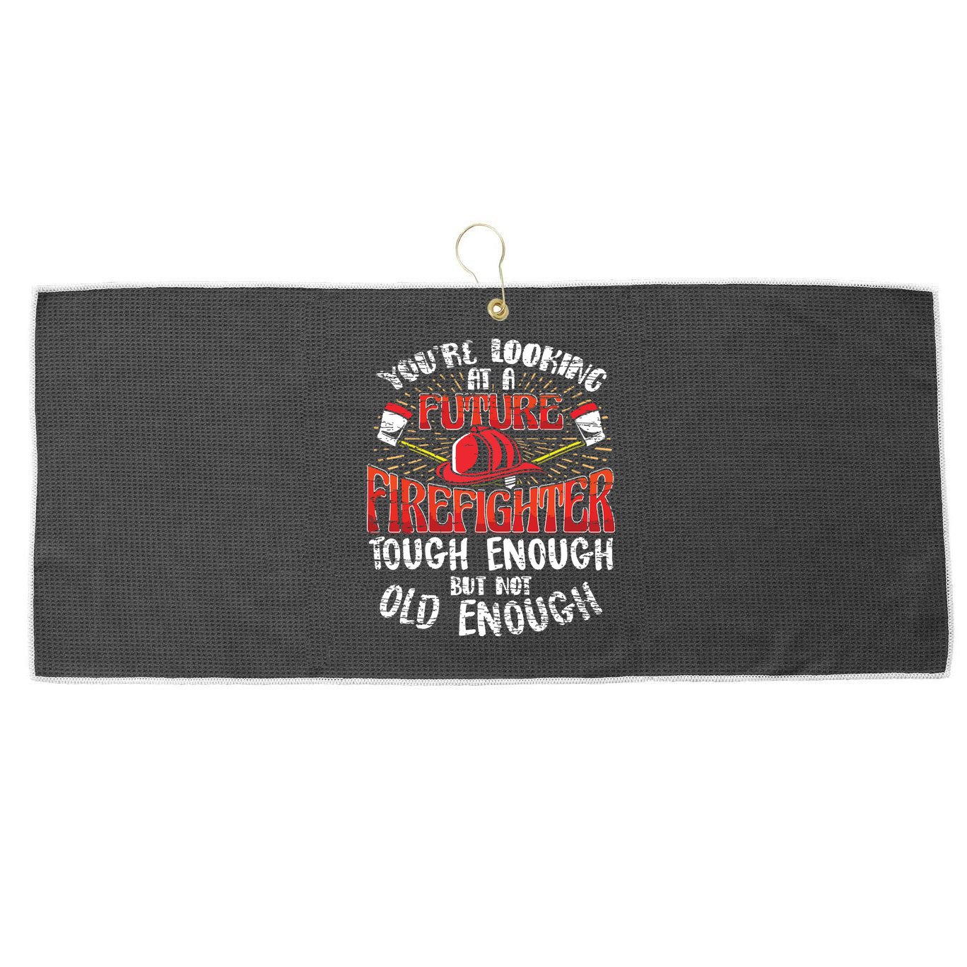 Kids Future Firefighter Kids Boy Men Funny Large Microfiber Waffle Golf Towel