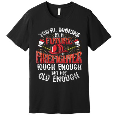 Kids Future Firefighter Kids Boy Men Funny Premium T-Shirt