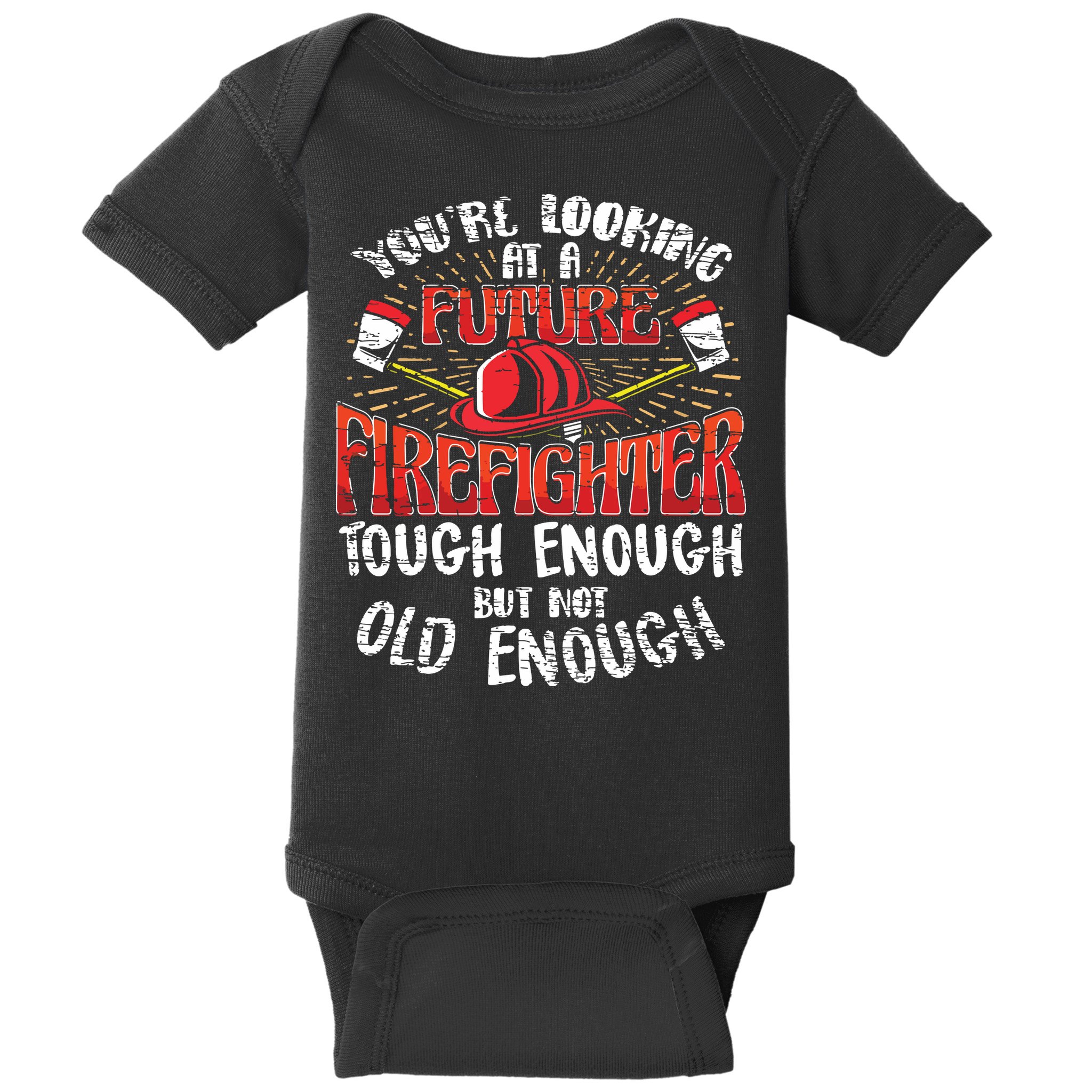 Kids Future Firefighter Kids Boy Men Funny Baby Bodysuit