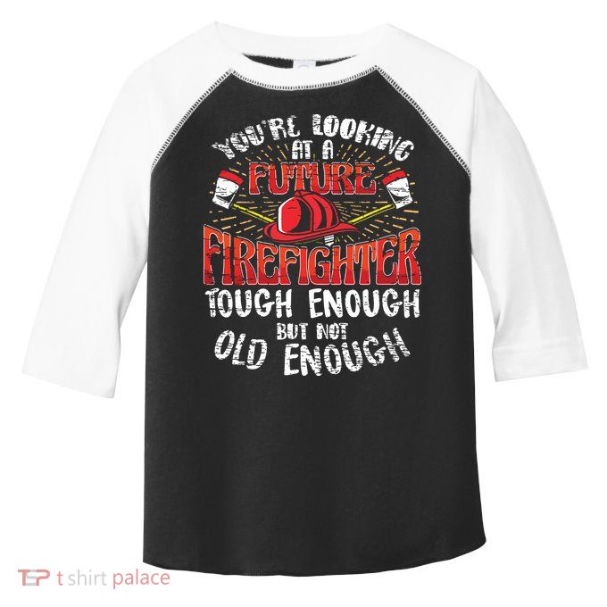 Kids Future Firefighter Kids Boy Men Funny Toddler Fine Jersey T-Shirt