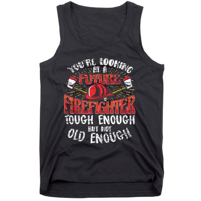 Kids Future Firefighter Kids Boy Men Funny Tank Top