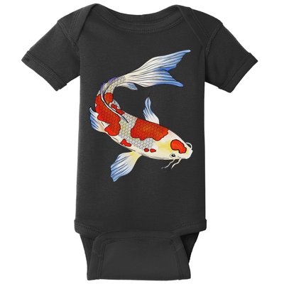 Koi Fish Funny Japanese Chinese Carp Breeder Women Gifts Baby Bodysuit