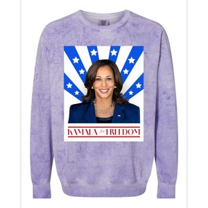 Kamala For Freedom 2024 Madam Vice President Gift Colorblast Crewneck Sweatshirt