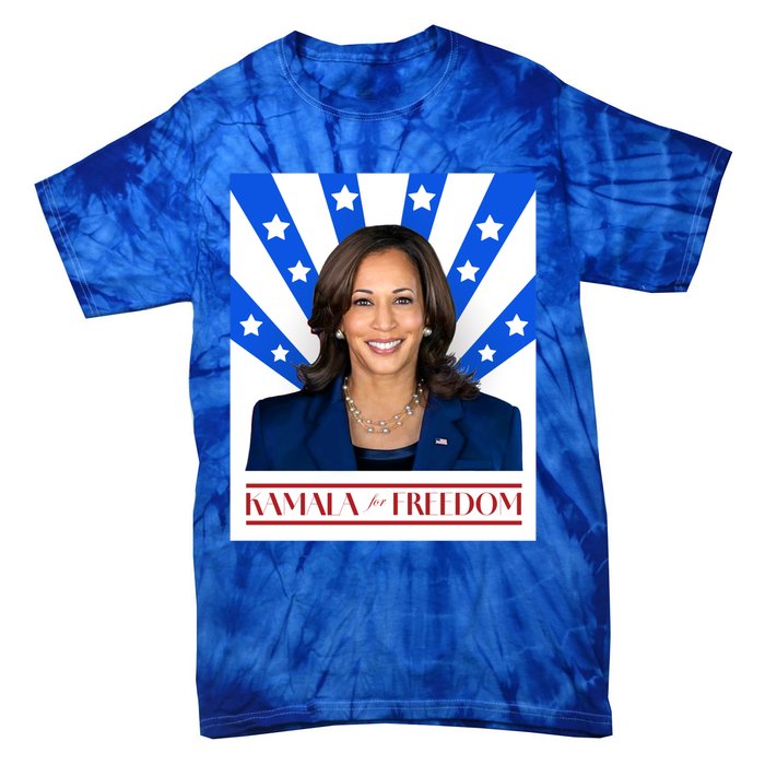 Kamala For Freedom 2024 Madam Vice President Gift Tie-Dye T-Shirt