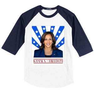 Kamala For Freedom 2024 Madam Vice President Gift Baseball Sleeve Shirt